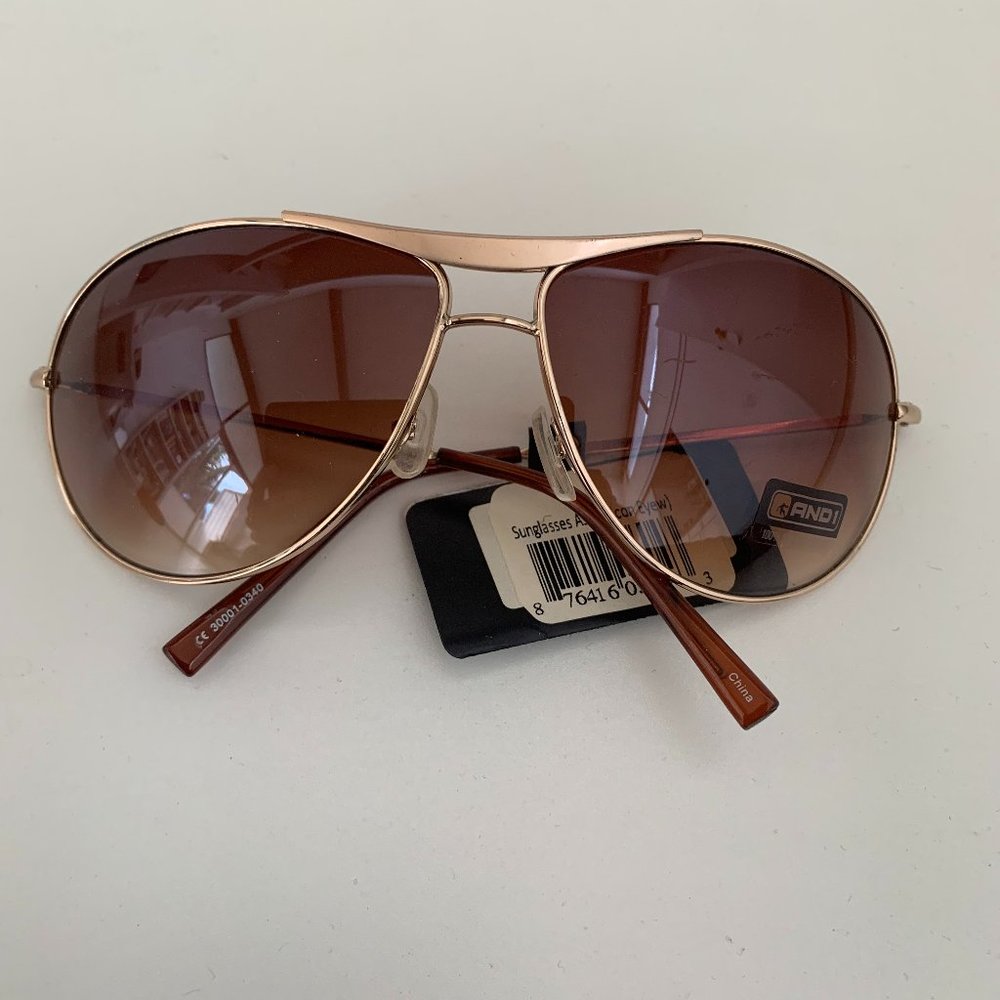 Gold and Brown Ombre Sunglasses And1